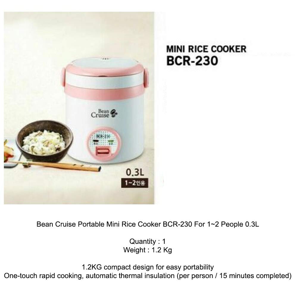 Bean Cruise BCR-230 Mini rice cooker 1~2 people Singles Compact Size Portable