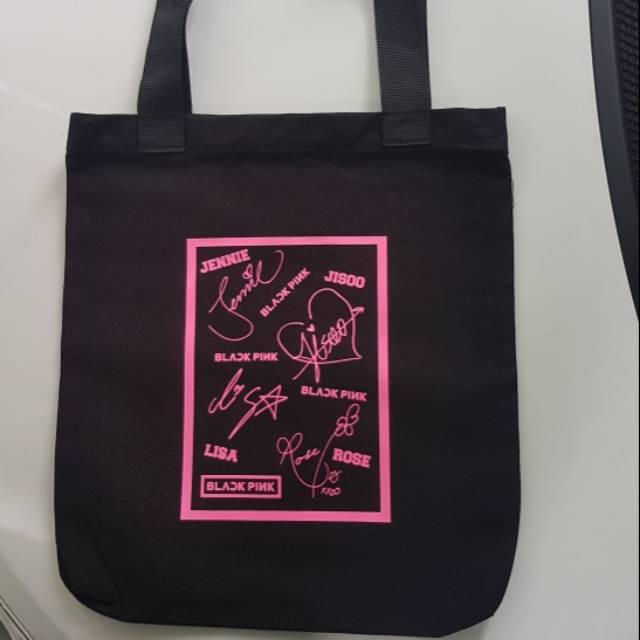 black pink tote bag