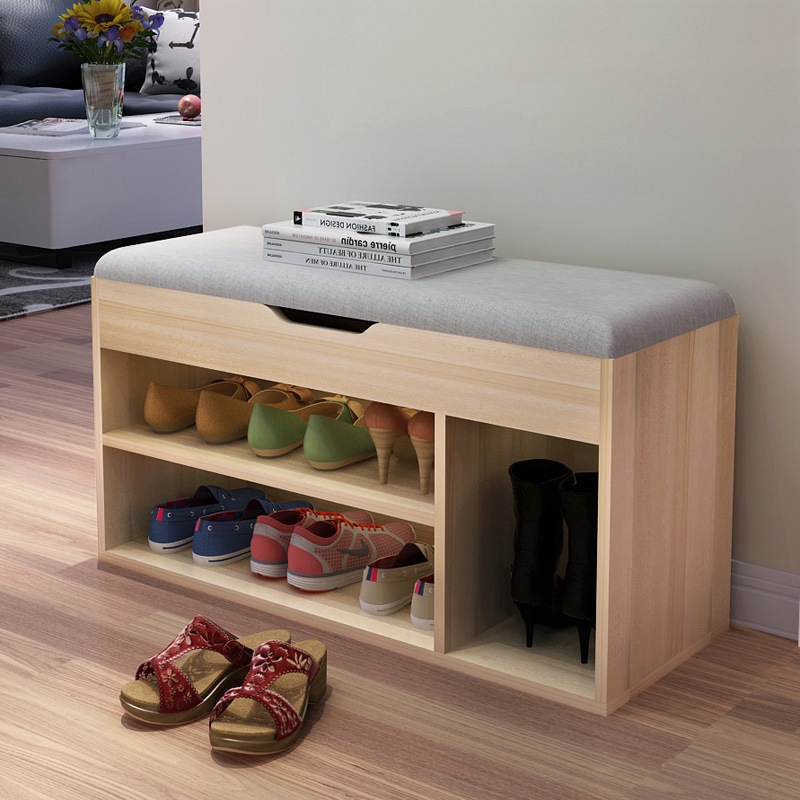 Shoe Change Stool Home Entrance Shoe Rack Storage Stool Storage Cabinet Can Sit On The Shoe Cabinet Imitation Solid Wood Simple Entry Shoe Bench Shopee Singapore