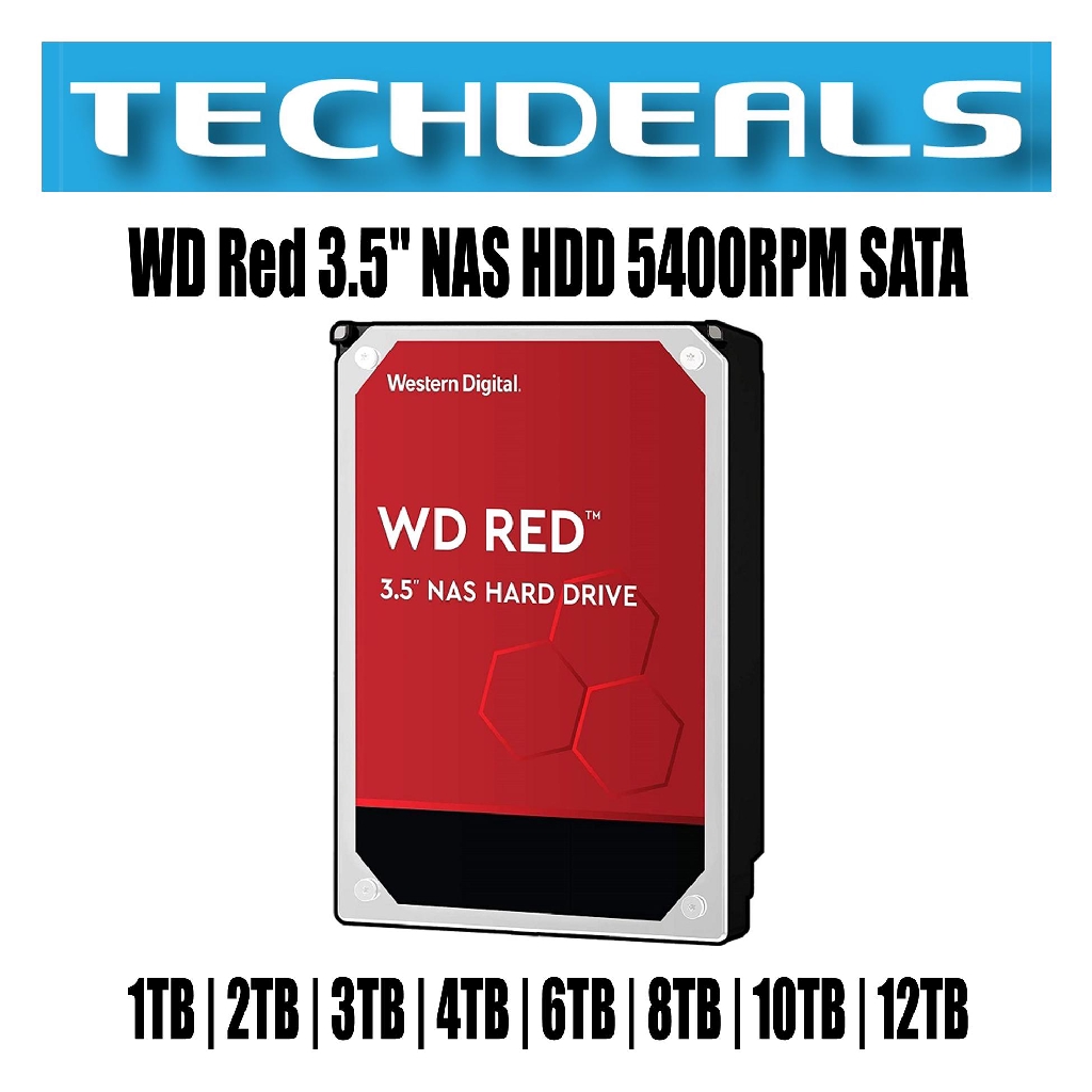 WD Red 3.5" NAS HDD 5400RPM SATA | 1TB | 2TB | 3TB | 4TB | 6TB | 8TB