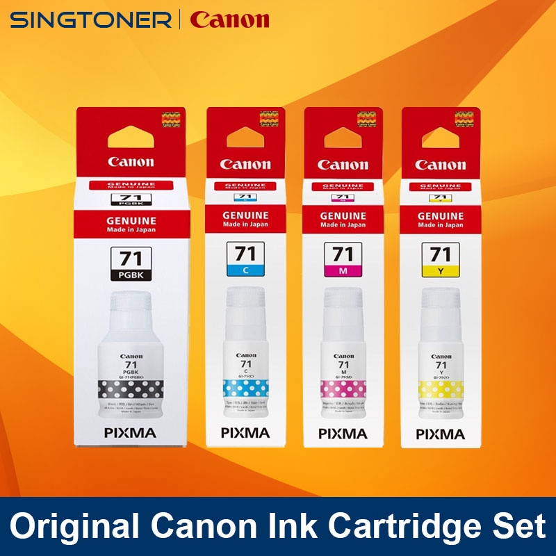 Canon 71 Pigment Black Cyan Magenta Yellow Ink Bottles for Canon PIXMA G2020 G1020 G3060 G3020