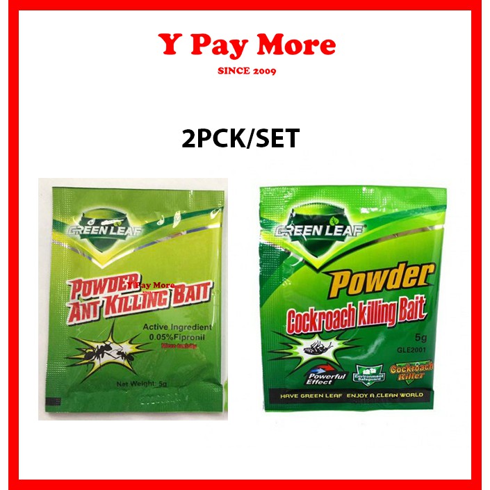 2 PCK Green Leaf Racun Semut / Racun Lipas /Ant Cockroach Killing Bait ...