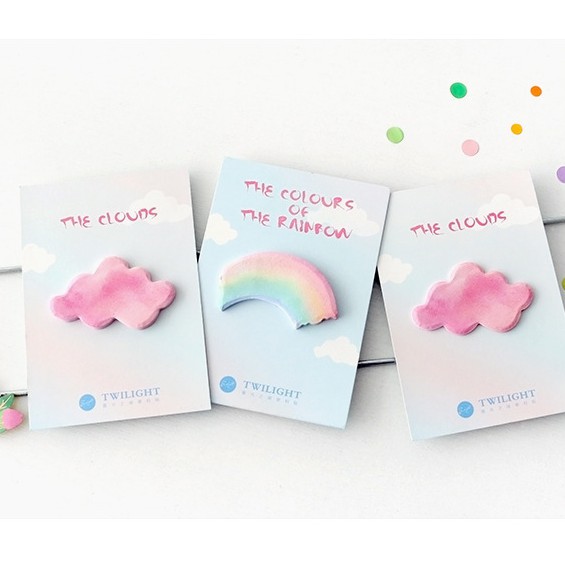 [SG Stock] Sky series sticky notes post it (cloud x rainbow) Shopee