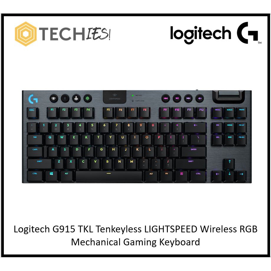 Logitech G915 TKL Tenkeyless LIGHTSPEED Wireless RGB Mechanical Gaming ...