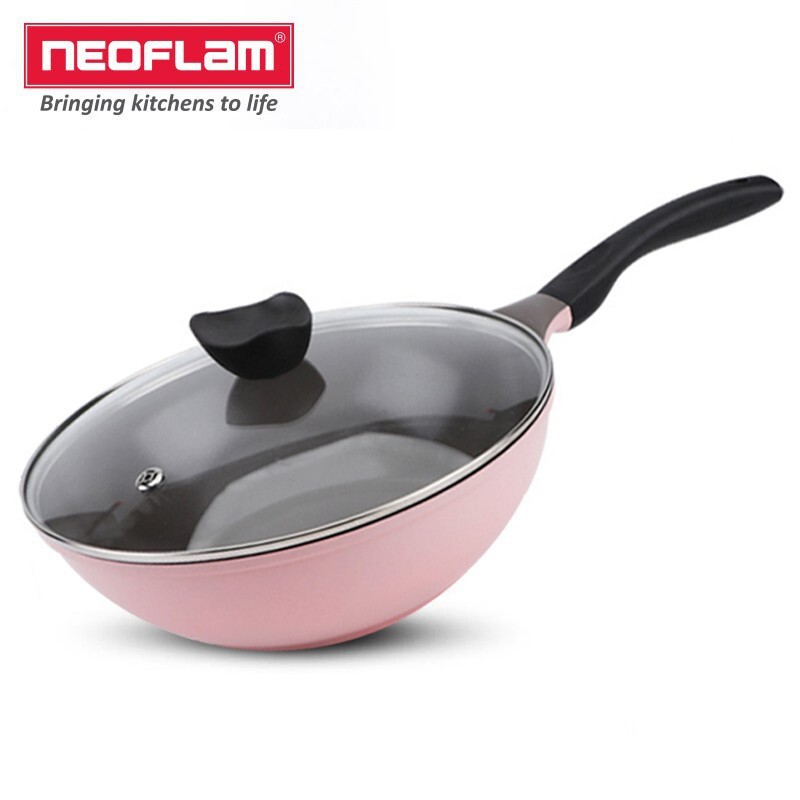 NEOFLAM Wok 30cm Wokpan with Ecolon Ceramic Coating Shopee Singapore