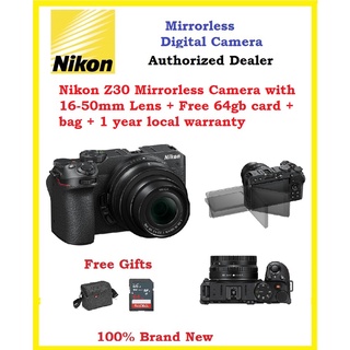 Nikon Z30 Mirrorless Camera with 16-50mm Lens + Free 64gb card + bag + 1 year local warranty