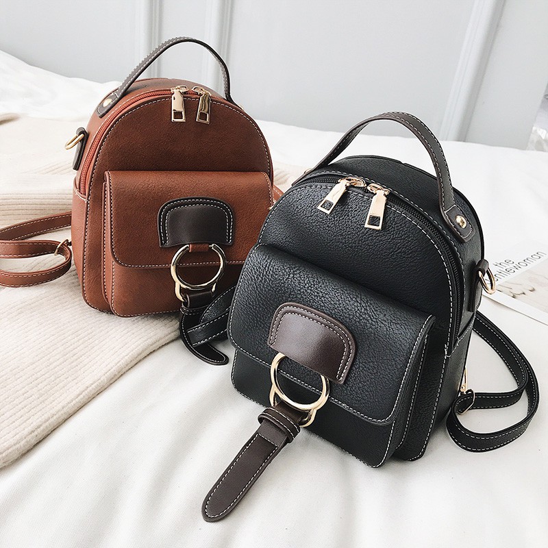 fashion leather multipurpose backpack shoulder handbag