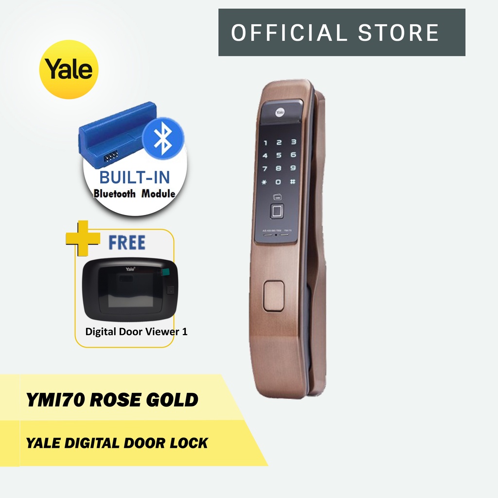 Yale ymi70 red gold digital handle door lock BeeCost