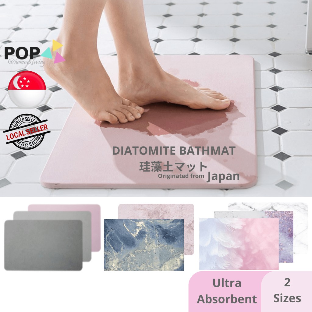 Diatomite Mat Diatomaceous Earth CNY Kitchen Gate Bathmat Bathroom Quick Dry Absorbent Japan
