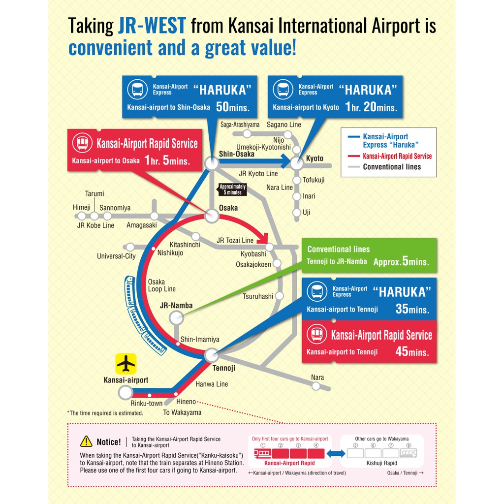 JR Haruka Airport Express - Kansai Airport to/from Kyoto/Shin-Osaka ...