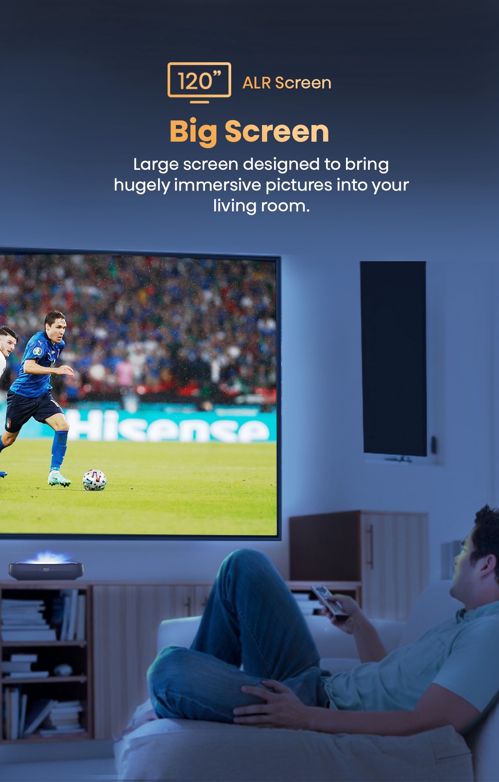 Hisense L9G 100" 120" 4K TriChroma Laser TV + ALR screen 3000 Lumens