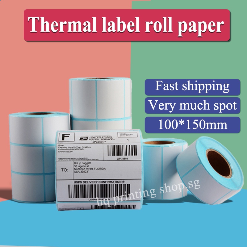 Thermal Label Printing Sticker Paper Roll Thermal Label 100mm X 150mm ...