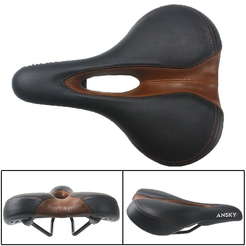 Retro Bicycle Saddle Hollow Cycling Saddle PU Leather Vintage Seat ...