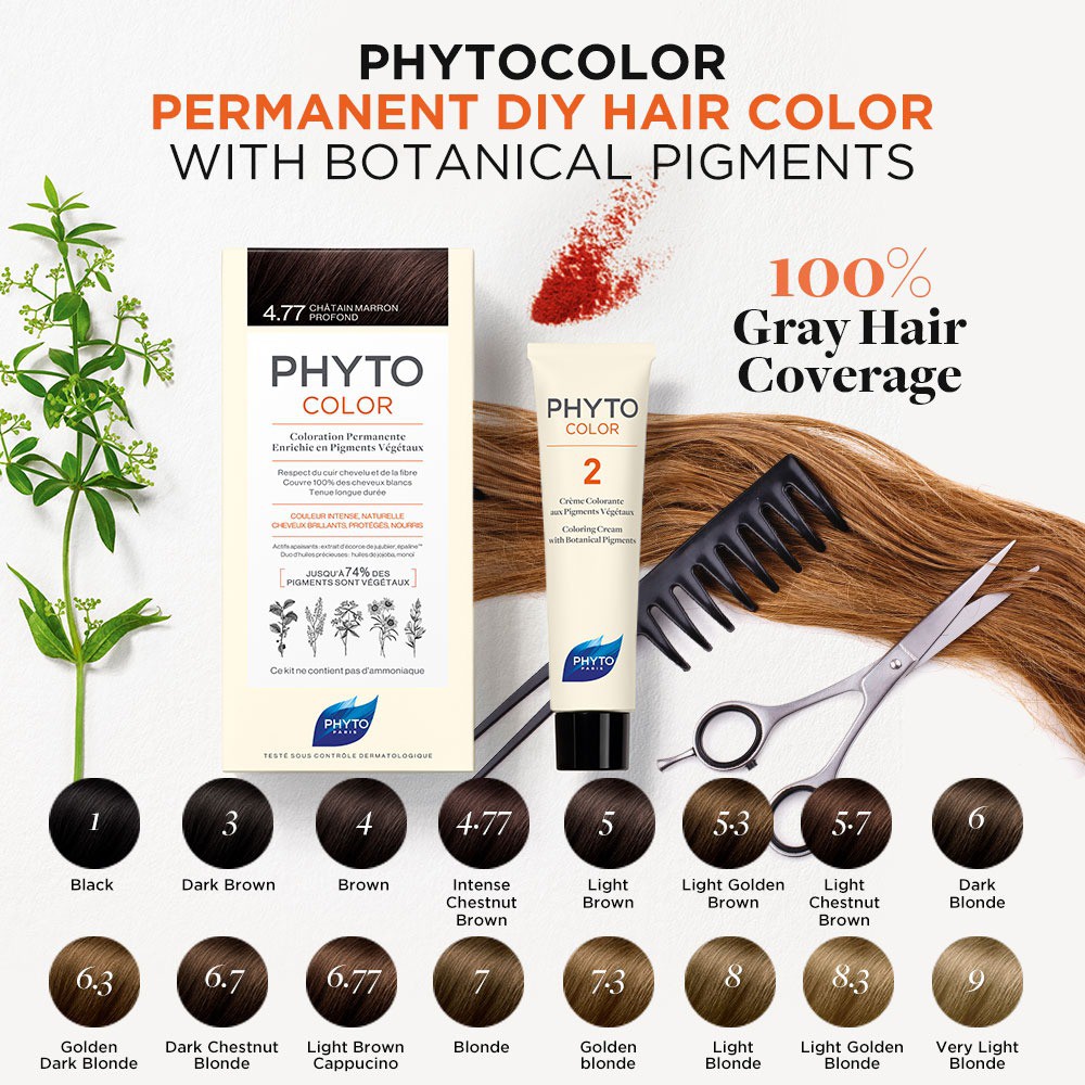 Phyto Phytocolor Permanent Botanical Hair Color and AmmoniaFree