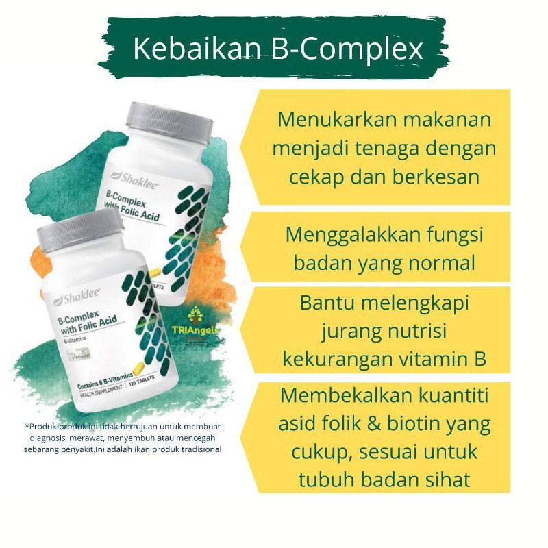 Shaklee B Complex With Folic Acid 120tablets B Vitamins Shopee Singapore