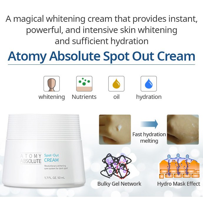 Korea Atomy Absolute Spot Out Cream Skin Whitening Radiance Brightening Shopee Singapore