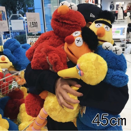kaws sesame street uniqlo elmo plush toy red
