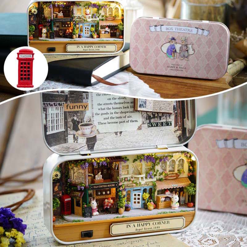 Box Theater Doll House Wooden Diy Furniture Miniature Box In A Happy Corner Cute For Kids Friends Birthday Present Gift Shopee Singapore