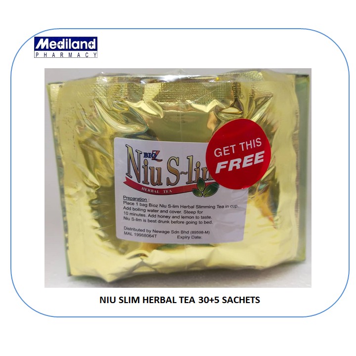 Niu Slim Herbal Tea 30 Sachets Free 5 Sachets Reduce Weight Kurus Exp 05 25 Shopee Singapore