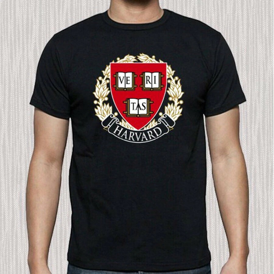 New Harvard Famous University Logo Mens Black T Shirt Shopee Singapore