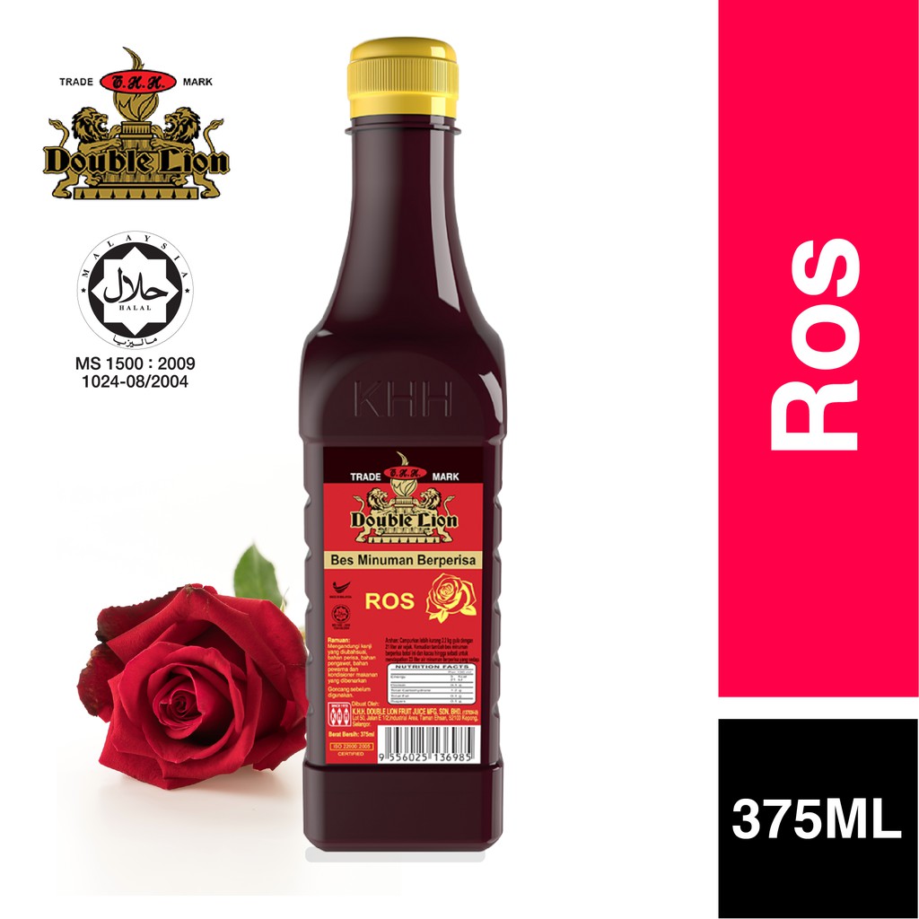 Double Lion Rose Flavoured Concentrated 375ml Bes Minuman Berperisa Ros 100 Halal Shopee Singapore