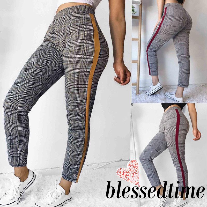 skinny high waisted plaid pants