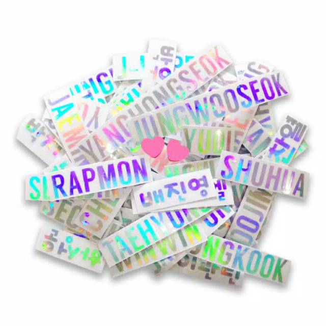  COSTUME KPOP HOLOGRAM  STIKER  LIGHTSTICK OWN NAME STICKER 