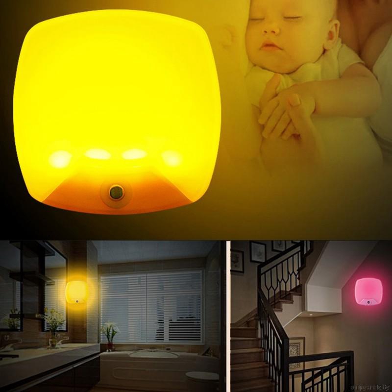 Auto Control Induction Sensor Night Lamp Wall Light Multicolor US Plug All Room
