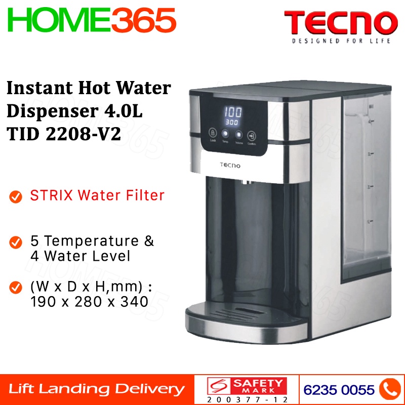 Tecno Instant Hot Water Dispenser 4.0L TID 2208V2 Shopee Singapore