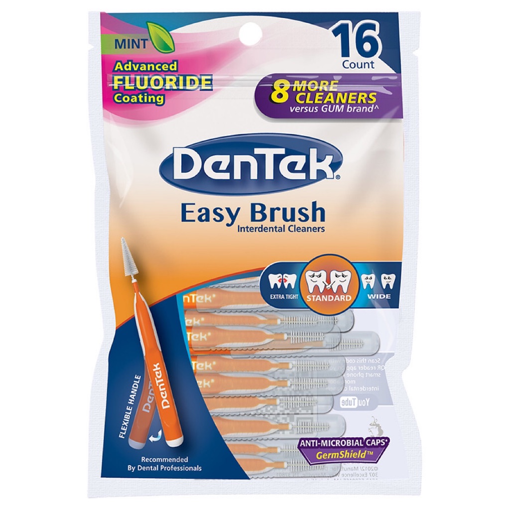 DenTek Easy Brush Interdental Cleaners 16 count Shopee Singapore