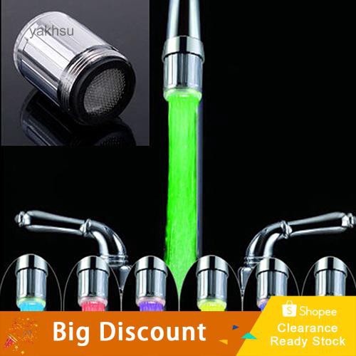 Yak 7 Colors Rgb Colorful Led Light Shower Tap Bathroom Spraying
