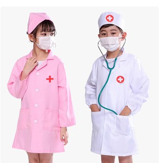 Simulation Doctor Nurse Children Uniform Cross Coat Halloween Role Costume Kids Cosplay Stethoscope Toys Set Fancy Party Birthday Dress Up