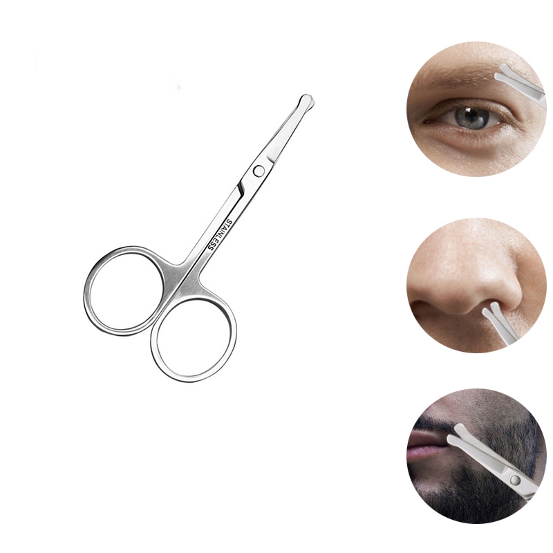 Stainless Steel Makeup Scissors Small Nose Hair Scissor Rounded Eyebrow  Eyelashes Epilator Face Hair Removal Tools | Shopee Singapore