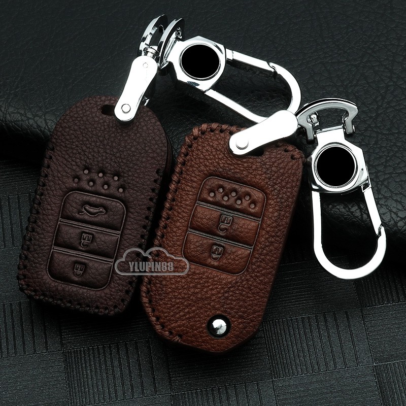 HONDA Genuine Leather keyring holder Folding Keyless Remote Protector