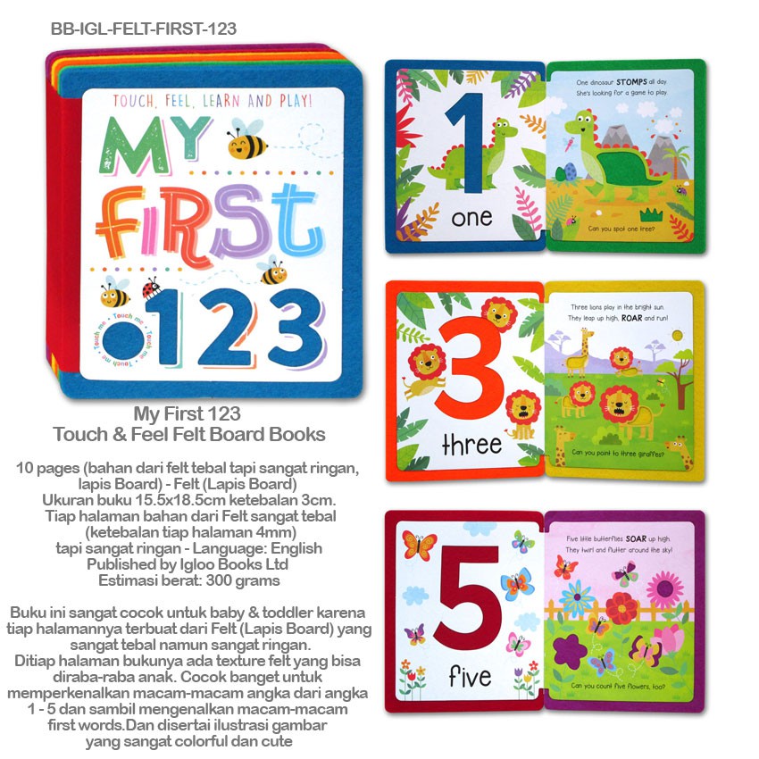 My First 123 Colors Touch Feel Felt Board Books Ww Shopee Singapore