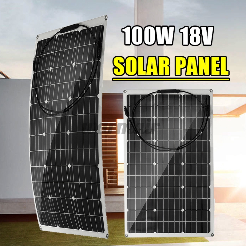 Flexible 100W Monocrystalline Solar Panel MC4 Connector Caravan Boat Home RV 18V Shopee Singapore