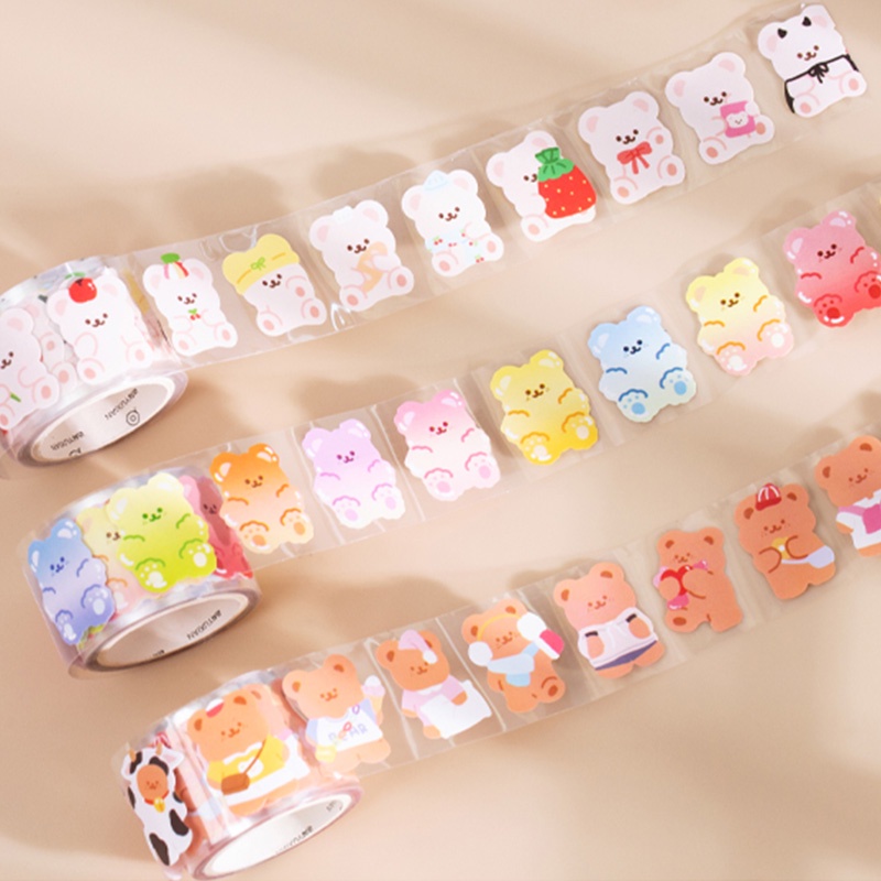 Cute Cartoon Animal Series Transparent Tape Sticker Student Diary Deco ...