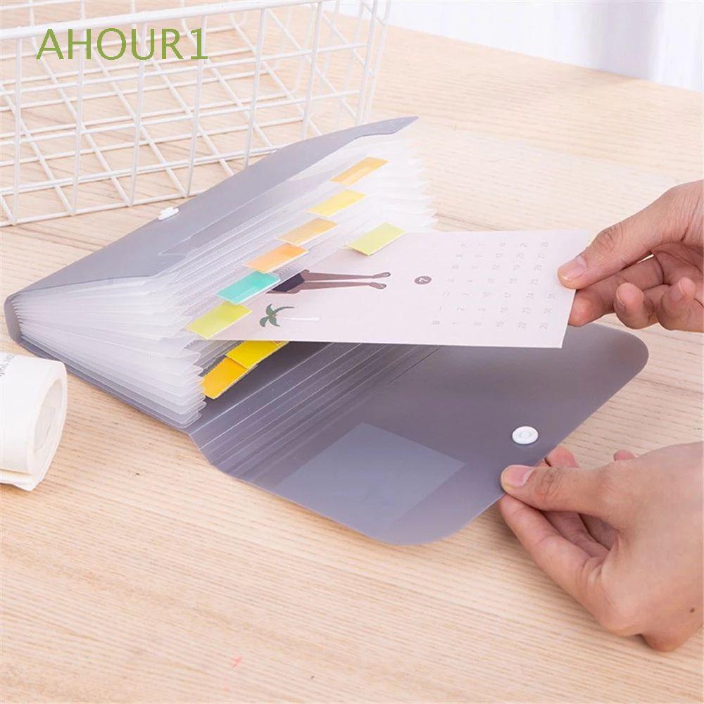 AHOUR1 Office Supplies Document Organizer Plastic Expanding Wallet File ...