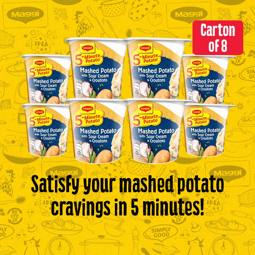 [Carton Bundle] MAGGI 5minute Mashed Potato (Sour Cream/ Chilli/ Mushroom/ Fried Onion