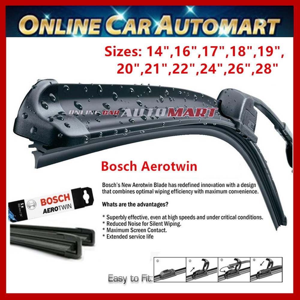 Bosch Aerotwin Wiper Blade Genuine Bosch Malaysia (Sizes14",16",17",18