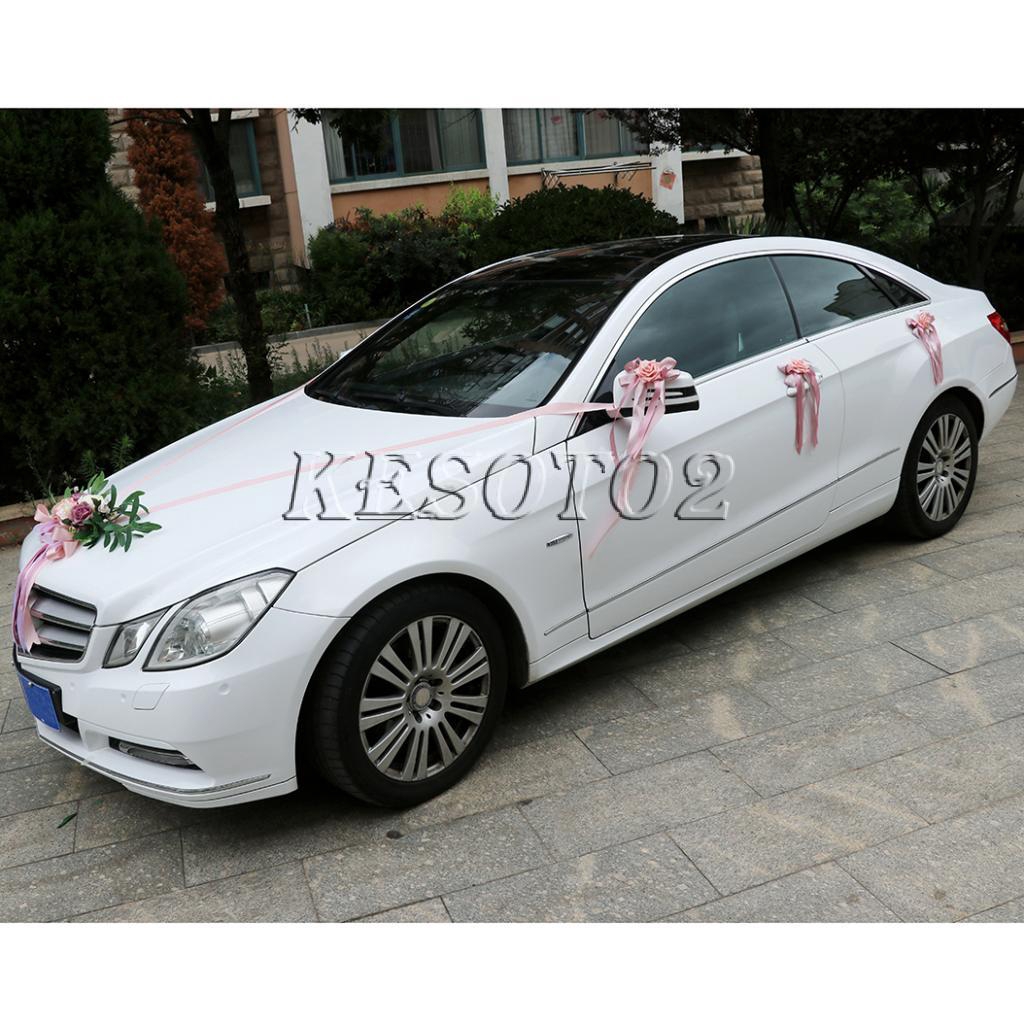 Pack Of 9 Wedding Car Decorations Kit Artificial Silk Flower