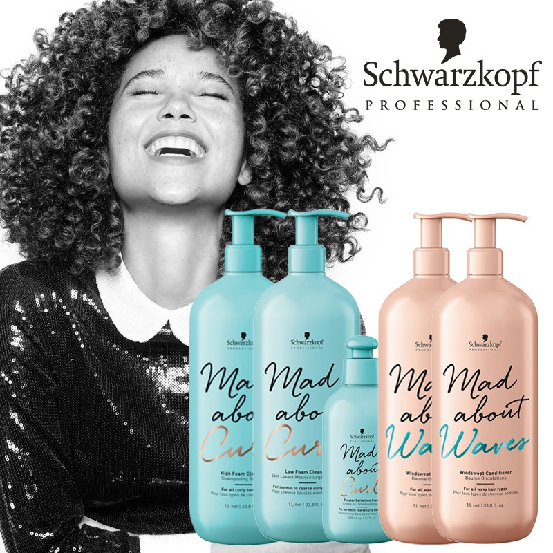 Salon Size Schwarzkopf Professional Mad About Curls Waves Shampoo Conditioner Creme For Curly Hair Shopee Singapore