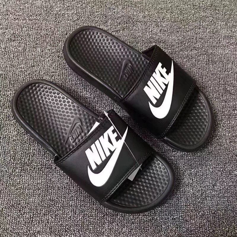 nike slippers for men white