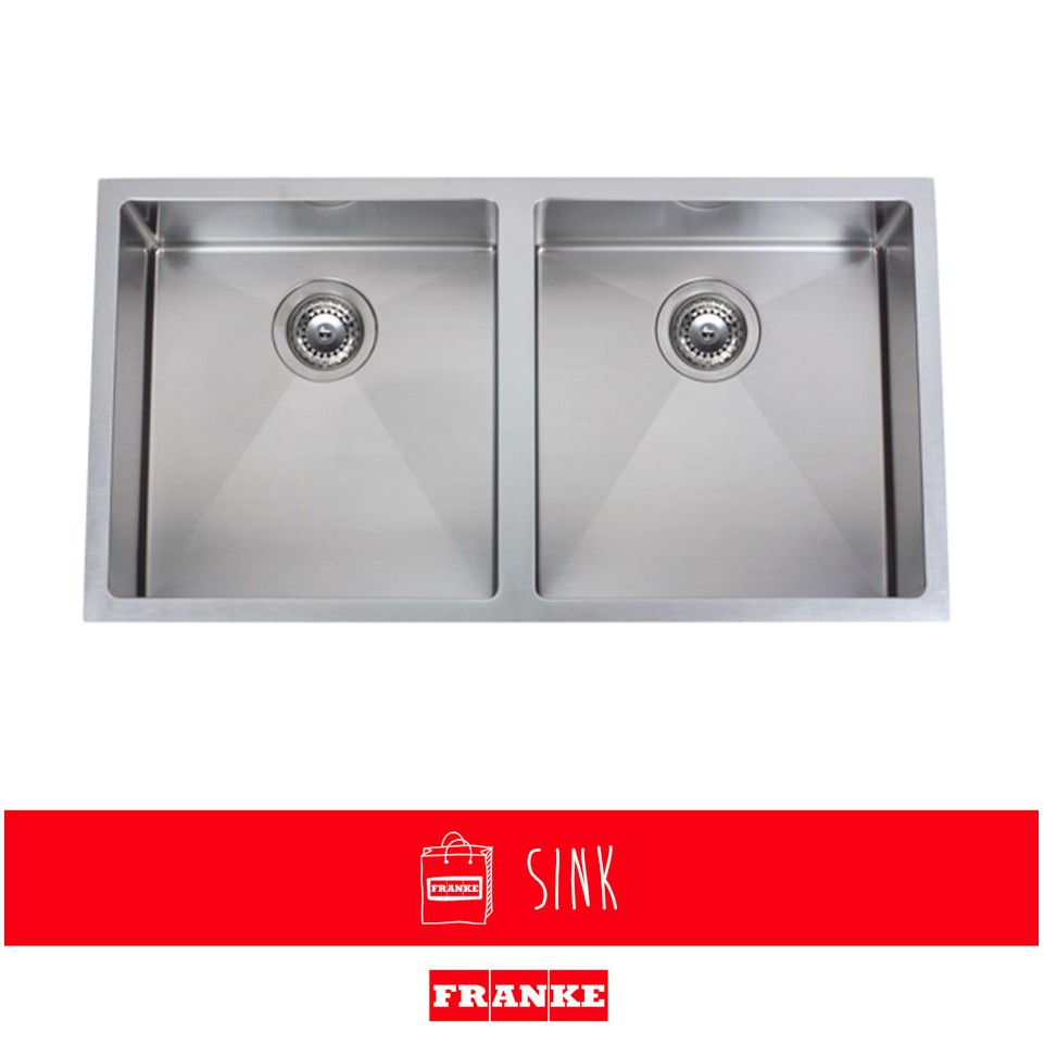 Franke Planar Undermount Double Bowl Stainless Steel Sink Pzx 120 82 Shopee Singapore 6787