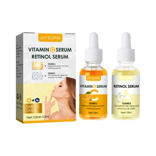 Vitamin C Retinol Face Serum Set Brightening Whitening Anti Wrinkles Anti-aging Firming Moisturizing Skin Care Day and Night Facial Essence Kit