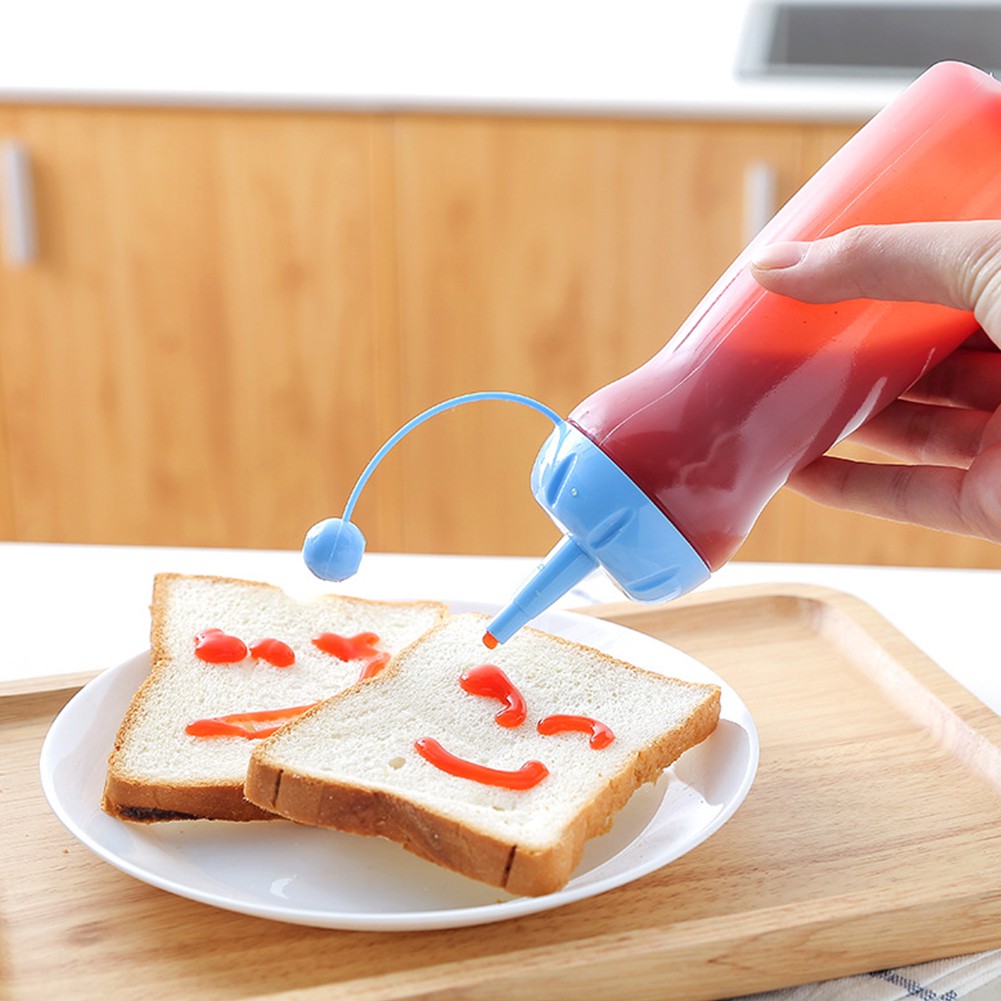 LR♥♡ Condiment Squeeze Bottle Wide Mouth Tomato Ketchup Dispenser