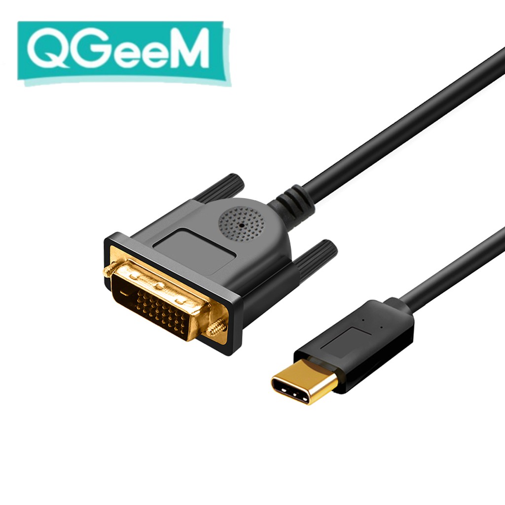 QGeeM USB C to DVI Cable Adapter 24+1 Male 4K@30Hz Cable Compatible with 2018 MacBook Pro,Surface Book 2 4K@30Hz Thunderbolt 3 to DVI 6FT USB 3.1 Type C to DVI Dell XPS 13,Galaxy S10 DVI to USB C