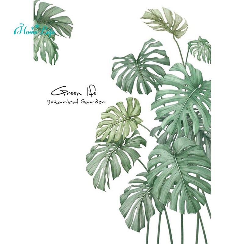 1 Pc Diy Tropical Beach Palm Leaf Plants Wall Stickers Decor Green Shopee Singapore