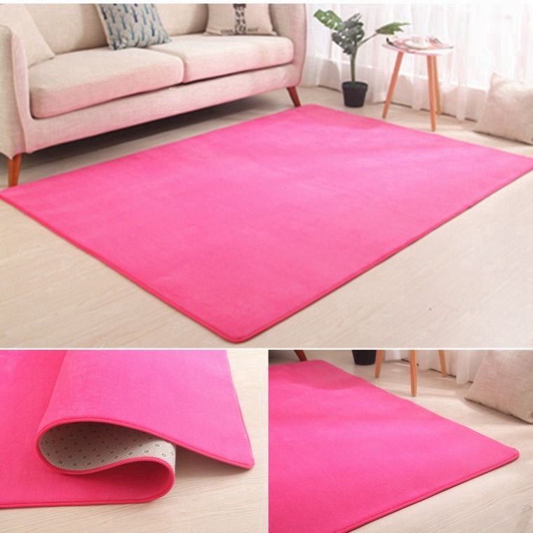 7 Colors Large Size Nordic Coral Velvet Solid Color Carpet Room Bedroom