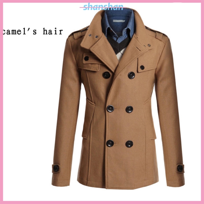 mens peacoat stand collar